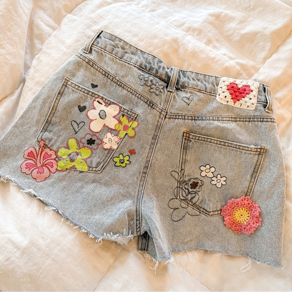 Barbie Pants - Barbie Printed Denim Cut Off Shorts